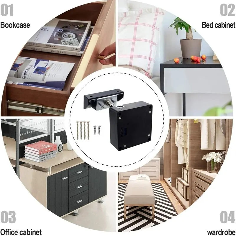 Smart Drawer Lock Invisible Electronic RFID 13.56Mhz IC Cabinet Lock Unlock Intelligent Keyless Sensor Lock Easy to Install