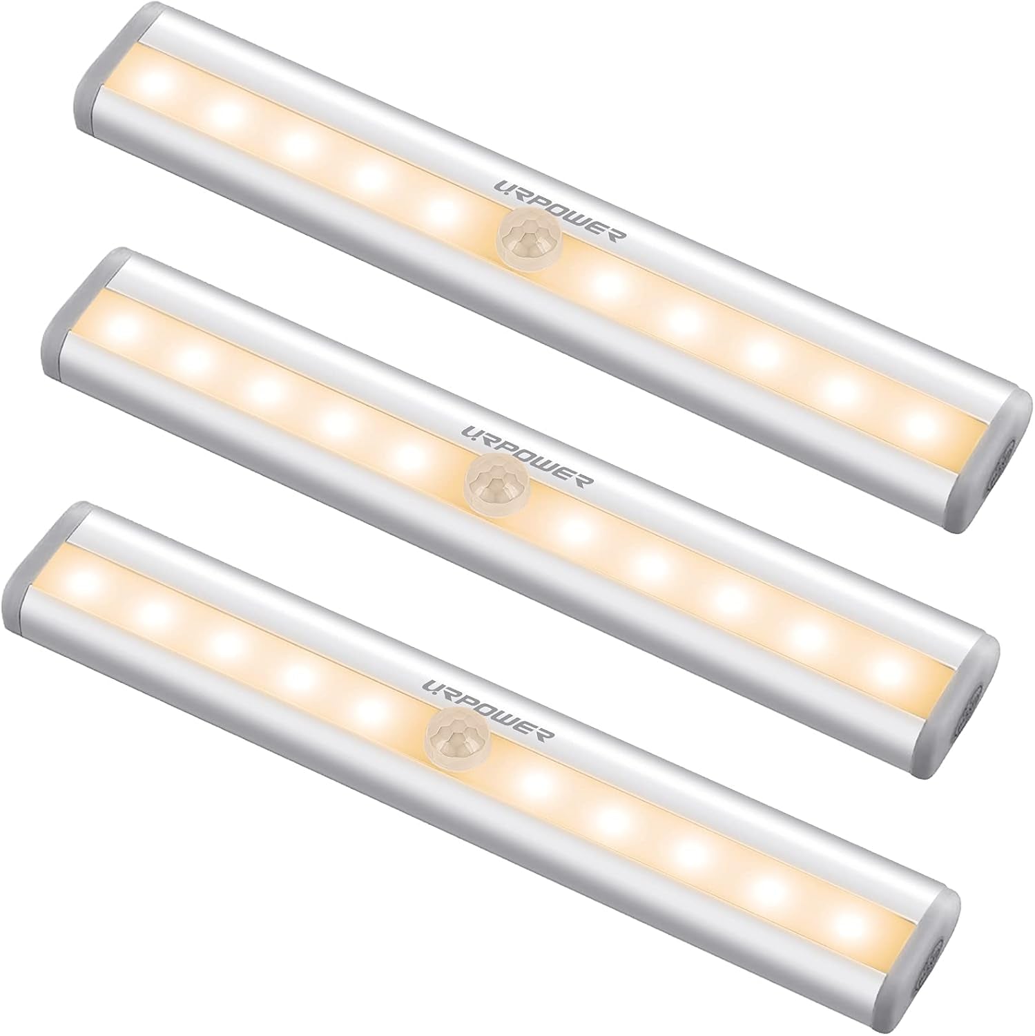 Motion Sensor Light Indoor Motion Sensor Closet Lights Battery Operated Magnetic under Cabinet Lights Strip Wireless Stick up Night Lights (Cool White 2 Pack)