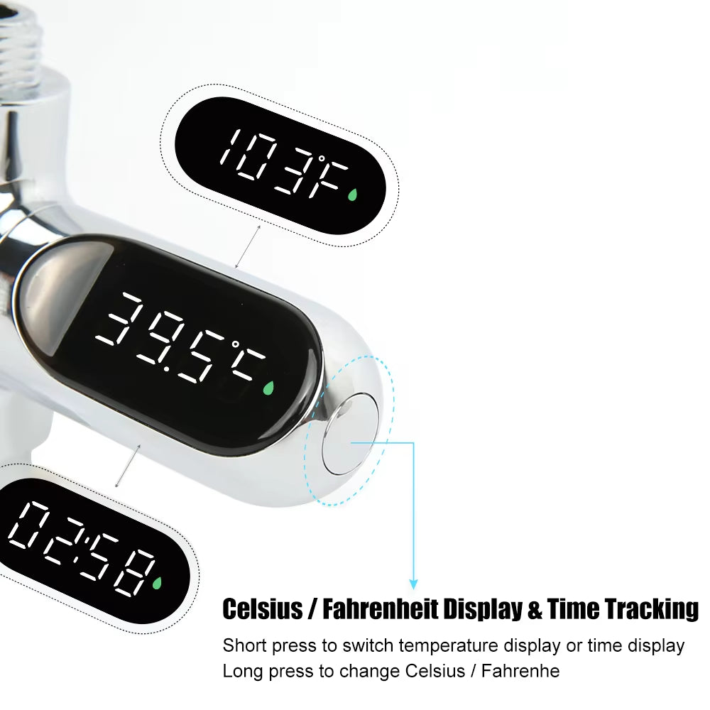 Hot Tub Water Temperature Monitor Electricity Home LED Display Shower Faucets Water Thermometer Bathing Temperature Meter